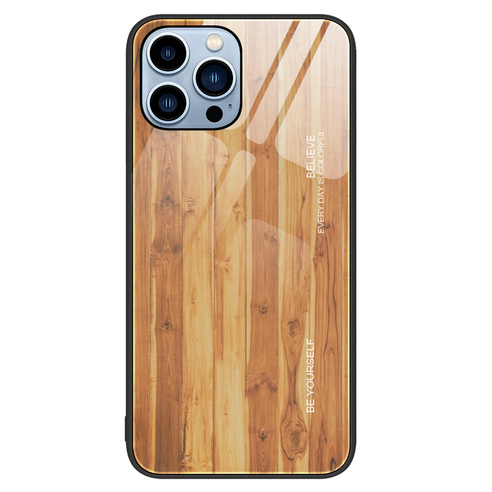 Til iPhone 15 Pro Max Wood Grain Design Phone Case Hærdet glas Bagside TPU ramme Bagcover Til iPhone 15 Pro Max Wood Grain Design Phone Case Hærdet glas Bagside TPU ramme Bagcover